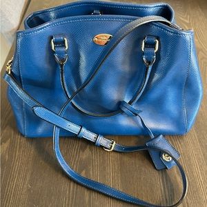 Coach blue satchel/crossbody bag